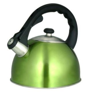 Creative Home Satin Splendor 11 Cup Tea Kettle with Stainless Steel in Metallic Chartreuse 77006