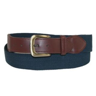 CTM&#174; Size Small Mens Fabric with Leather Tabs Casual Golf Belt, Navy