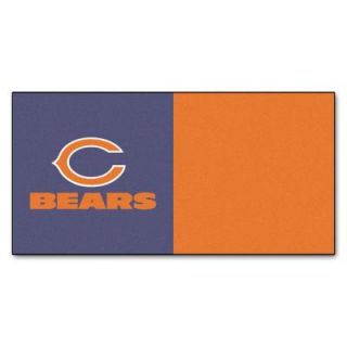 TrafficMASTER NFL   Chicago Bears Orange and Blue Nylon 18 in. x 18 in. Carpet Tile (20 Tiles/Case) 8561