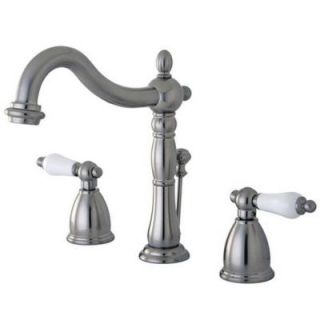 Kingston Brass Victorian 8 in. Widespread 2 Handle Bathroom Faucet in Satin Nickel HKB1978PL