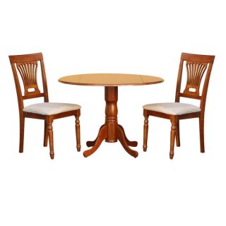 Saddle Brown Round Kitchen Table and 2 Dinette Chairs 3 piece Dining