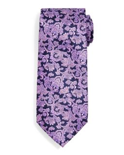 Stefano Ricci Paisley Print Silk Tie, Purple