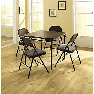 Cosco  5 Piece Set with Vinyl Table Top and Fabric Chairs