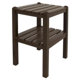 POLYWOOD Mahogany 2 Shelf Patio Side Table TWSTMA