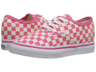 Vans Kids Authentic (Toddler) (Checkerboard) Classic White/Hot Pink
