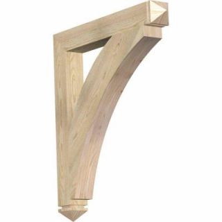 Ekena Millwork 4 in. x 36 in. x 32 in. Douglas Fir Thorton Arts and Crafts Rough Sawn Bracket BKT04X32X36THR03RDF