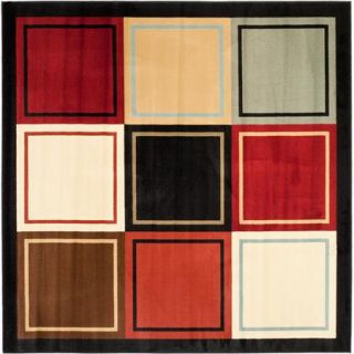 Safavieh Art Deco Berenice Polypropylene Square Rug, Multi Color, 7' x 7'