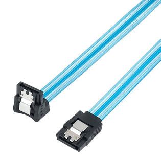 Link Depot Cables ATAII Straight to Right Angle 3Gbs 1.5 UV Blue