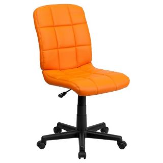 Mid Back Orange Quilted Vinyl Swivel Task Chair