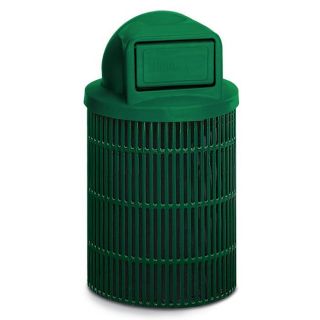 Ultra 32 Gal Slotted Trash Receptacle with Dome Top