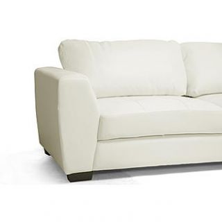 Baxton Studio Orland White Leather Modern Sectional Sofa Set with