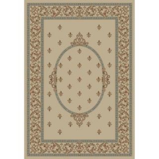 Concord Global Trading Jewel Fleur De Lysmedallion Ivory 3 ft. 11 in. x 5 ft. 7 in. Area Rug 63124