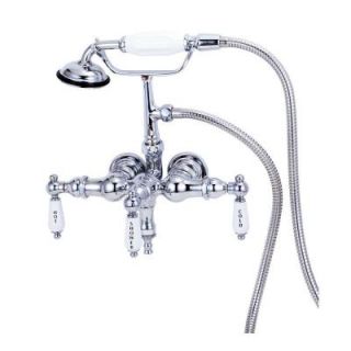 Elizabethan Classics TW03 3 Handle Claw Foot Tub Faucet with Handshower in Polished Brass ECTW03 PB