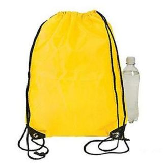 Fun Express 14 452 YL Nylon Yellow Medium Drawstring Backpacks