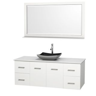 Wyndham Collection Centra 60 inch Single Bathroom Vanity in White, w