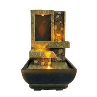 OK LIGHTING 8.75 in. Antique Brass Tabletop Stony LED Fountain DISCONTINUED FT 1209/1L