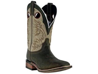 Laredo Western Boots Mens Stockman Square Toe 8 D Dark Brown Tan 7886