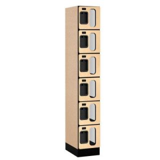 Salsbury Industries S 36000 Series 12 in. W x 76 in. H x 18 in. D 6 Tier Box Style See Through Designer Wood Locker in Maple S 36168MAP