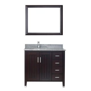 Studio Bathe Jackie 36 in. Vanity in Chai with Marble Vanity Top in Chai and Mirror JACKIE 36 CHAI CARRERA