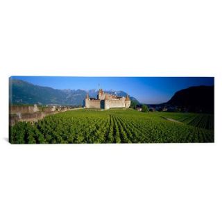 iCanvas Panoramic Aigle Castle, Musee de la Vigne Et Du Vin, Aigle, Vaud, Switzerland Photographic Print on Canvas