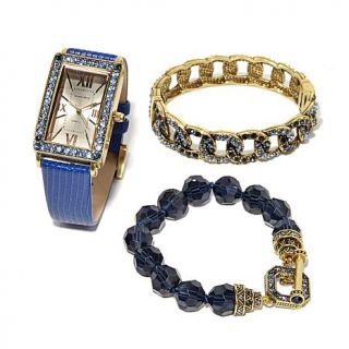 Heidi Daus Three Times the Charm 3pc Watch and Bracelet Set   7635653