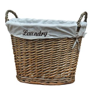 Wicker Laundry Basket with White Liner