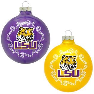Topperscot LSU Tigers NCAA Home and Away Glass Ornament Set   Fitness