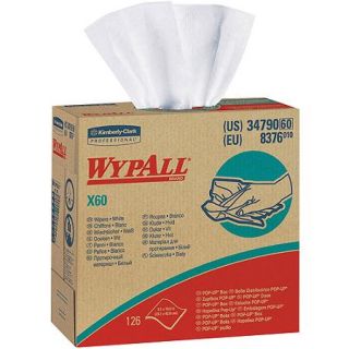 Kimberly Clark WypAll X60 Wipers, White, 126 sheets