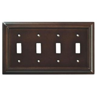 Liberty Architectural Wood 4 Gang Toggle Wall Plate   Espresso 126345