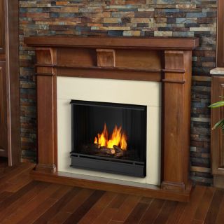 Real Flame Walnut Porter Gel Fireplace   15814639  