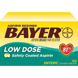 Bayer Low Dose Aspirin Enteric Coated Tablets, 81mg, 120 count