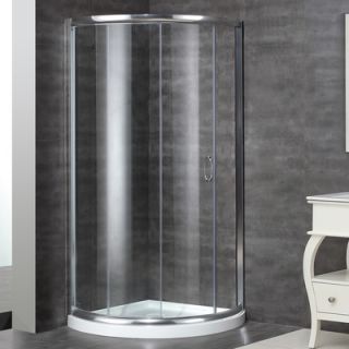 Neo Angle Door Round Shower Enclosure with Shower Base by Aston