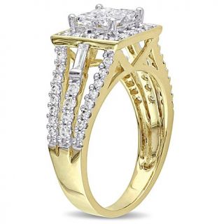14K Yellow Gold 1.47ct White Diamond Triple Split Shank Engagement Ring   8025971