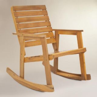 Natural Brown Wood Outdoor Rocking Chair