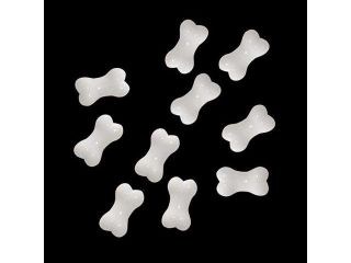 Czech Small "White" Glass Bone Shape Beads 14.5mm (X10)