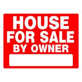 The Hillman Group 18 in. x 24 in. Red and White Plastic House For Sale By Owner Sign 840242