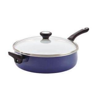 Farberware purECOok Ceramic Non Stick Cookware 5 Qt. Covered Jumbo Cooker with Helper Handle in Blue 17493