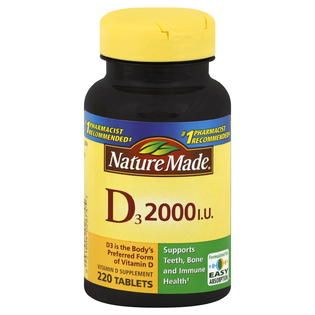 Nature Made  D3, 2000 IU, Tablets, 220 tablets