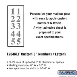 Salsbury 1204REF Custom Numbers Letters   Vertical   Reflective Vinyl   3 Inches High