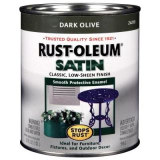 Rust Oleum Stops Rust 1 qt. Dark Olive Satin Protective Enamel Paint (Case of 2) 242110