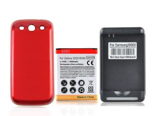 YIBOYUAN NFC 4500mAh Extended Replacement Battery with Back Cover and Charger For Samsung Galaxy S3 i9300 i747 i535 Cell Phone, Deep Blue/Red/Black/White cover for your choose