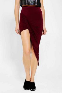 Sparkle & Fade Asymmetrical Drape Knit Maxi Skirt