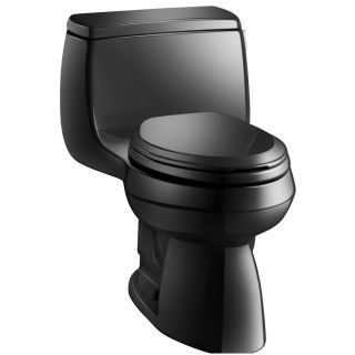 KOHLER Gabrielle Black Black 1.28 GPF (4.85 LPF) 12 in Rough In WaterSense Elongated Chair Height Toilet