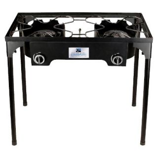 Stansport 2 Burner Cast Iron Stove with Stand   Black