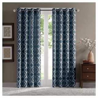 Mestre Geo Chenille Curtain Panel   Blue (52x95)