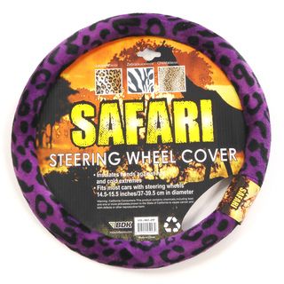 Safari Leopard Purple Black Steering Wheel Cover