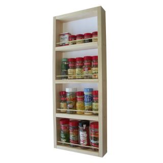 WG Wood Products Four Shelf Solid Wood Surface Mounted Ktichen Spice