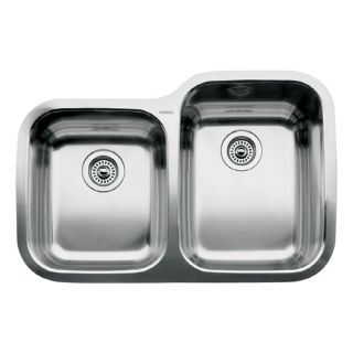 BLANCO Supreme 20.87 in x 31.31 in Stainless Steel Double Basin Undermount Residential Kitchen Sink