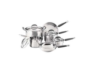 KitchenAid Gourmet Essentials 10 Piece Brushed Stainless Steel Cookware Set #75826