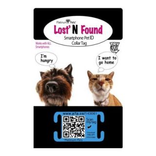 Platinum Pets Original Smartphone Pet ID Recovery Small Blue Cat Collar Tag CLRTGBLUSC165